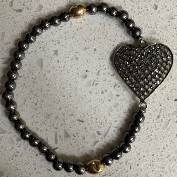 Jessica Kagan Cushman (JKC) Pave Diamond Heart Stretch Bracelet - Picture 5 of 8